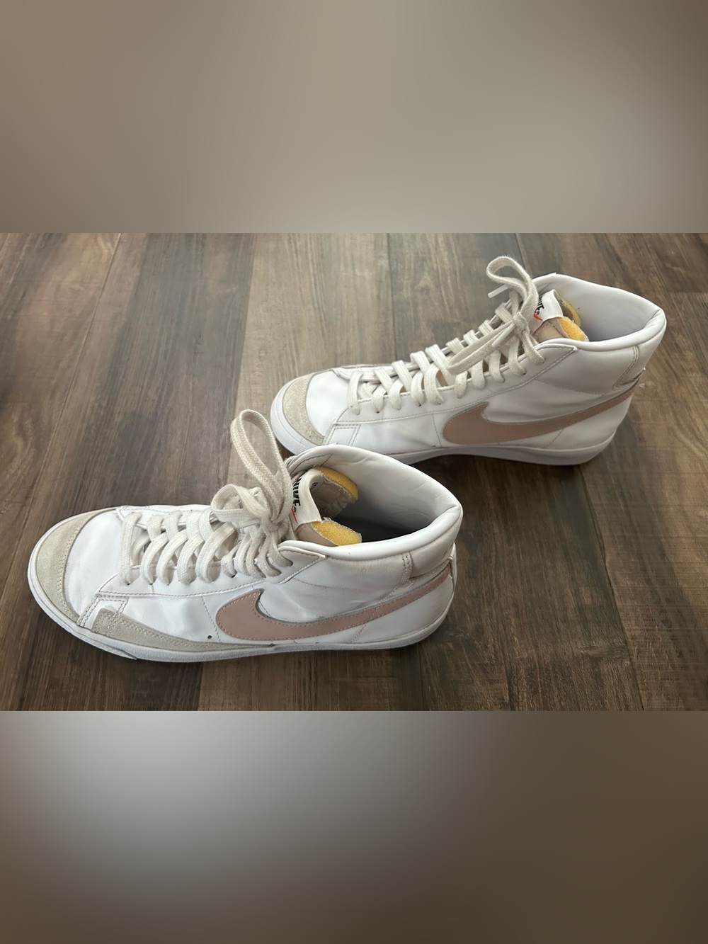 Nike Blazer Mid '77 Shoes Womens Size 10 White Pink Leather Sneakers CZ1055-118 - Picture 5 of 14